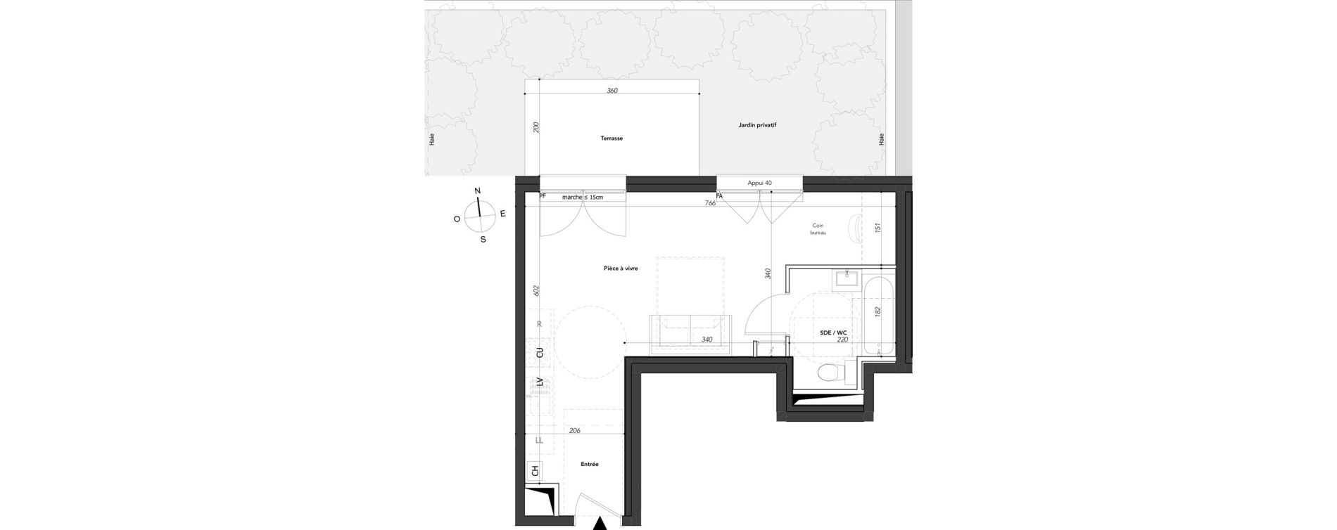 Appartement T1 de 32,73 m2 &agrave; Marignier Centre