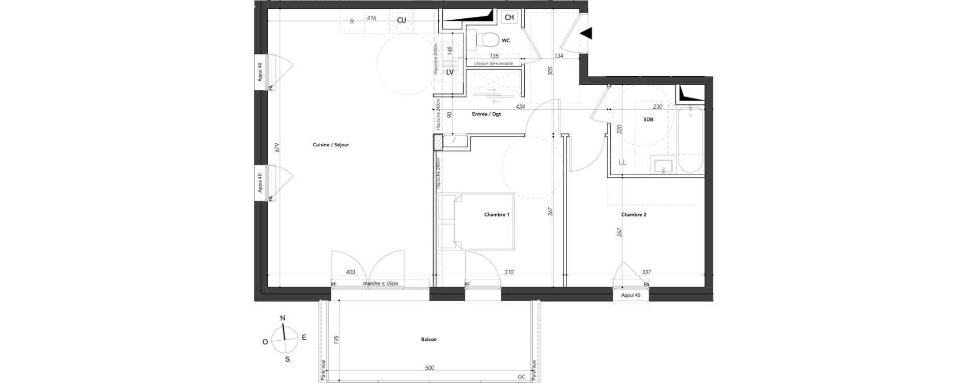 Appartement T3 de 63,69 m2 &agrave; Marignier Centre