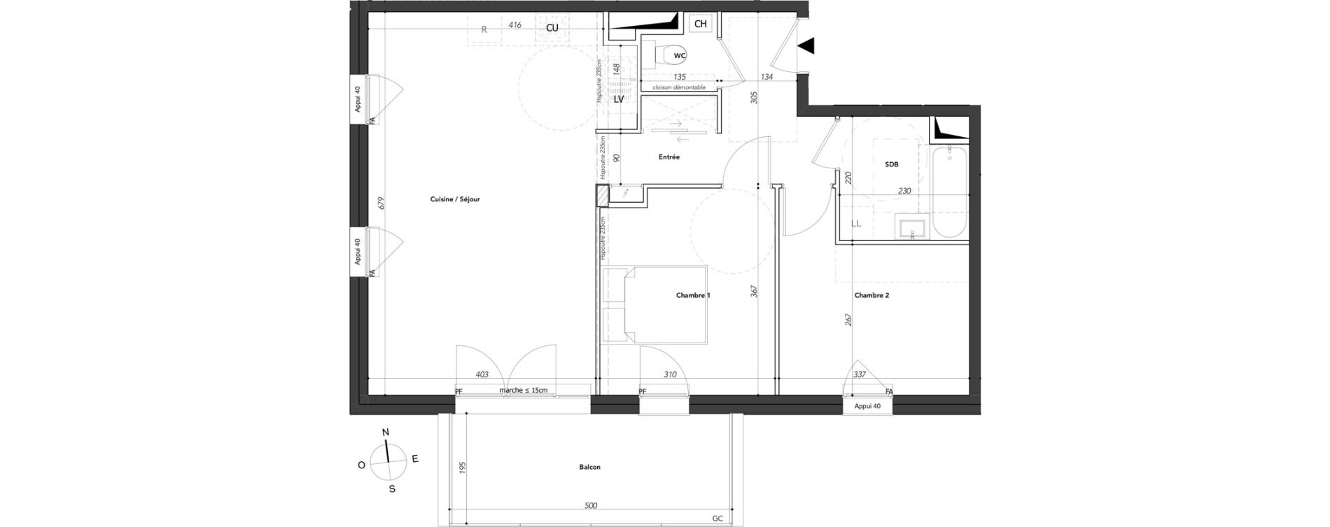 Appartement T3 de 63,72 m2 &agrave; Marignier Centre