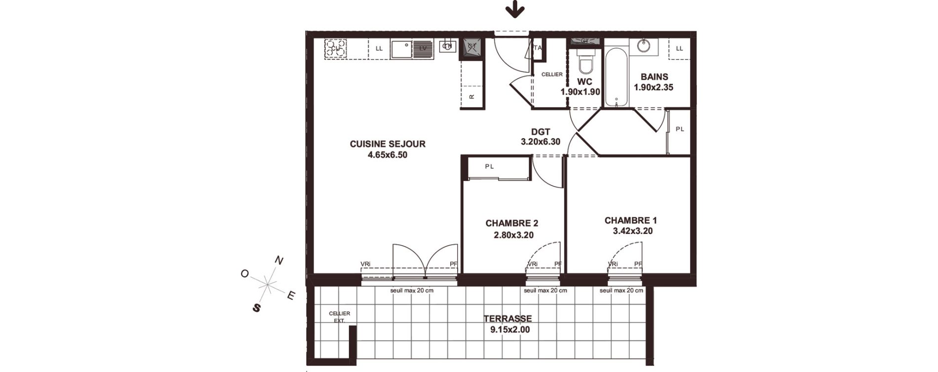 Appartement T3 de 65,61 m2 &agrave; Marignier Centre