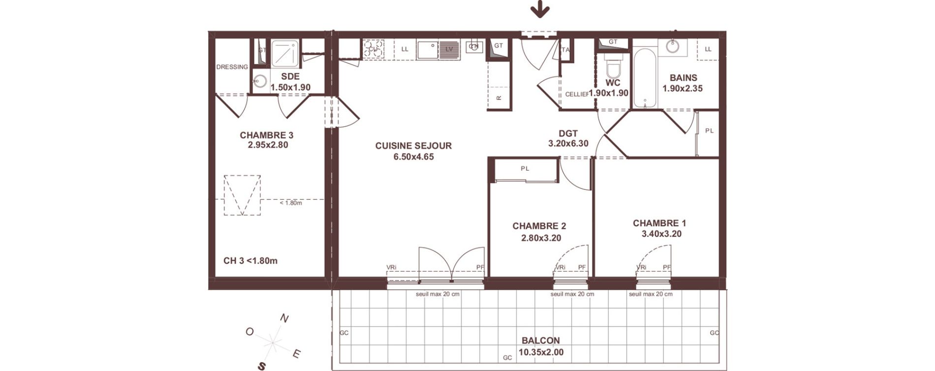 Appartement T4 de 77,81 m2 &agrave; Marignier Centre
