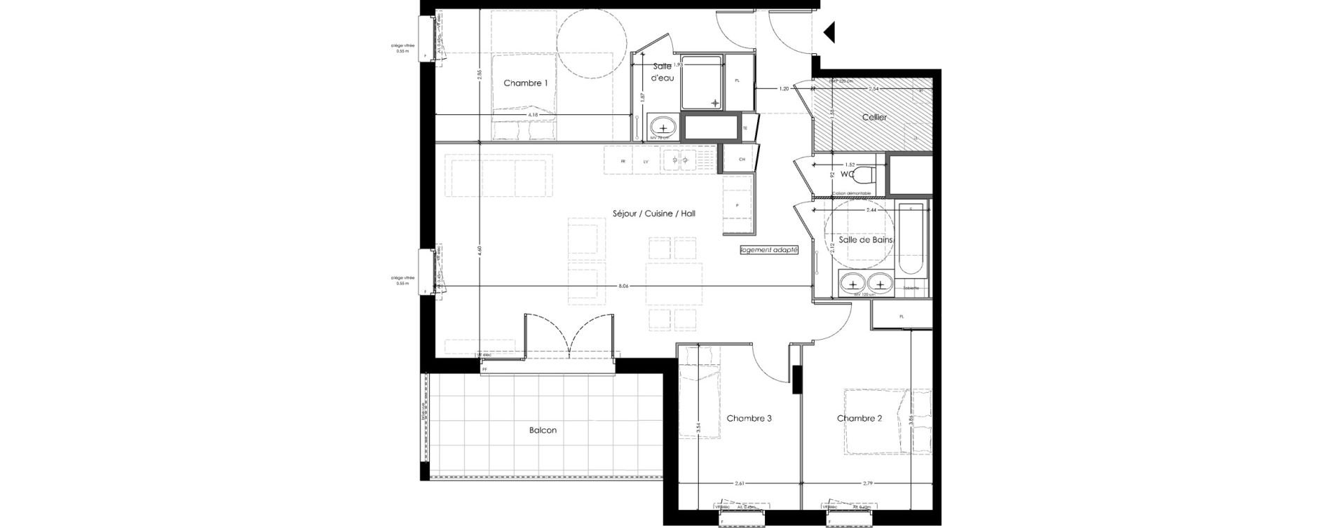 Appartement T4 de 89,57 m2 &agrave; Marignier Centre