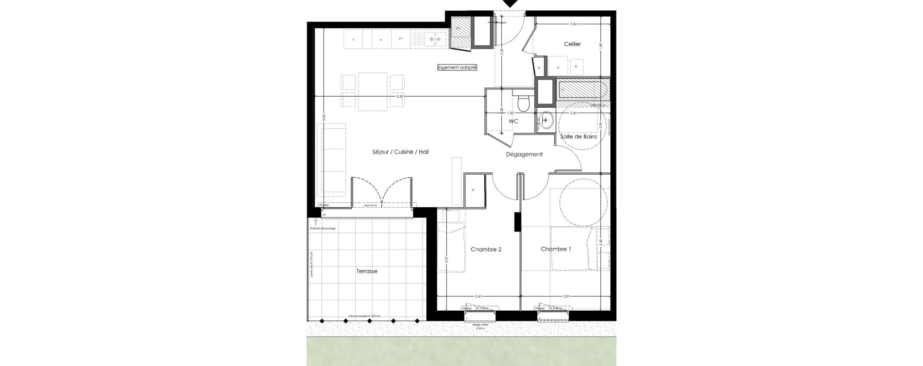 Appartement T3 de 69,45 m2 &agrave; Marignier Centre
