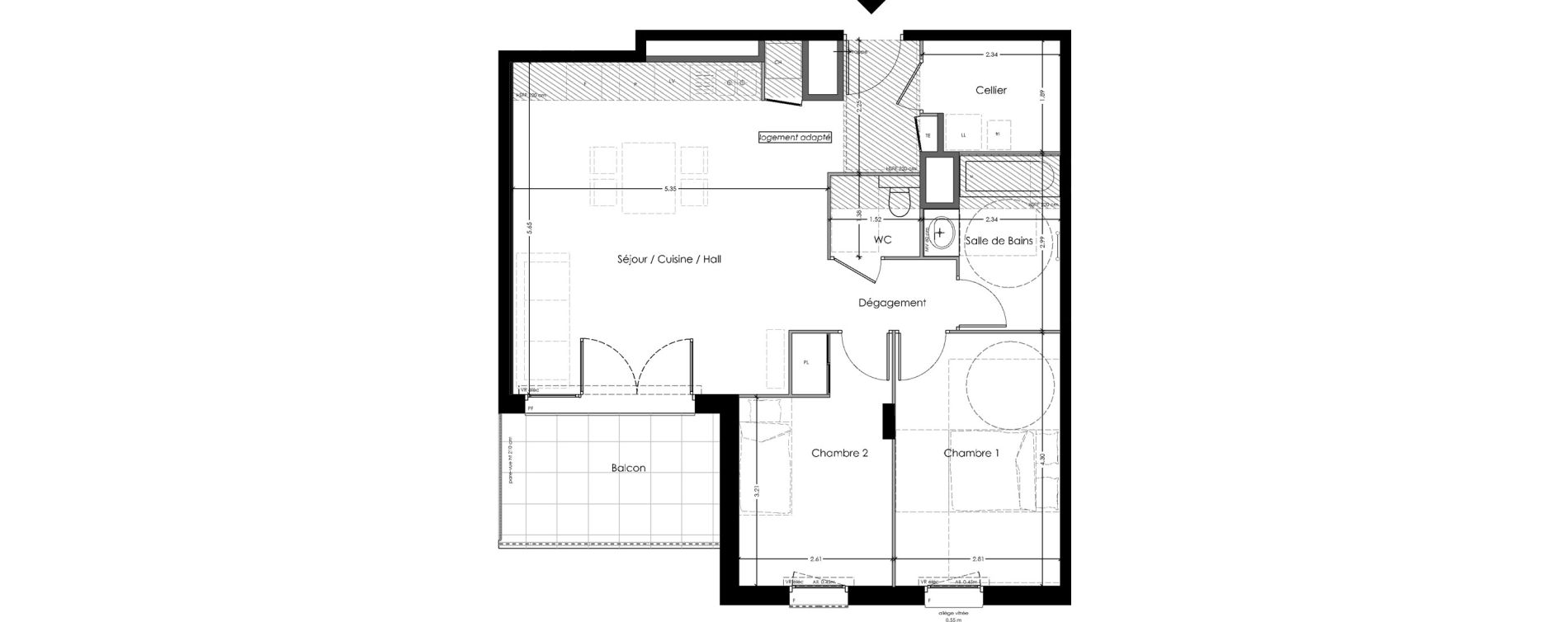 Appartement T3 de 69,46 m2 &agrave; Marignier Centre