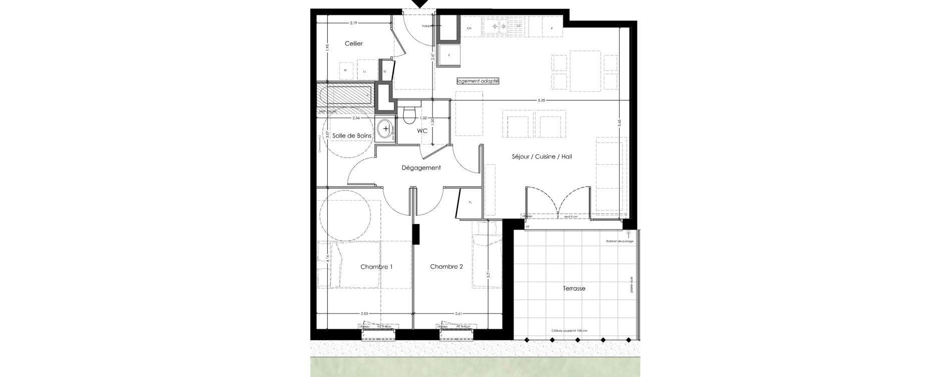 Appartement T3 de 69,97 m2 &agrave; Marignier Centre