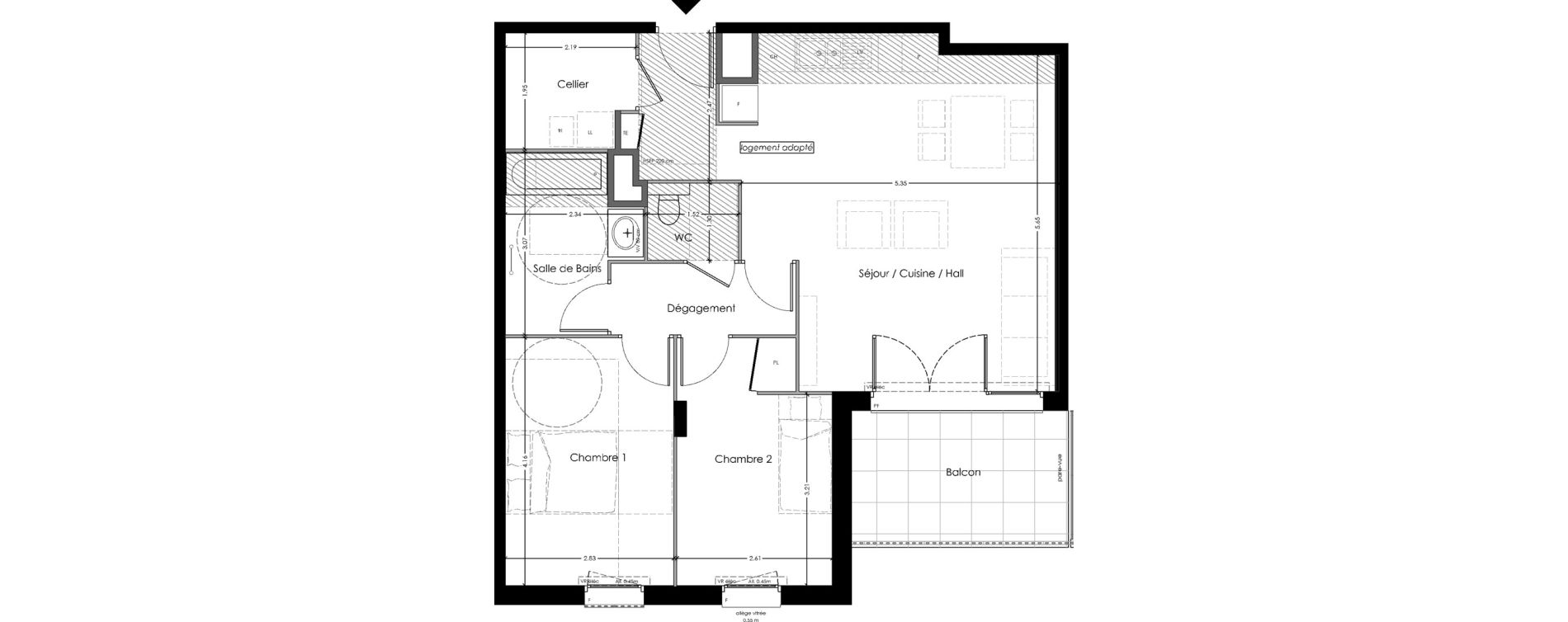 Appartement T3 de 69,97 m2 &agrave; Marignier Centre