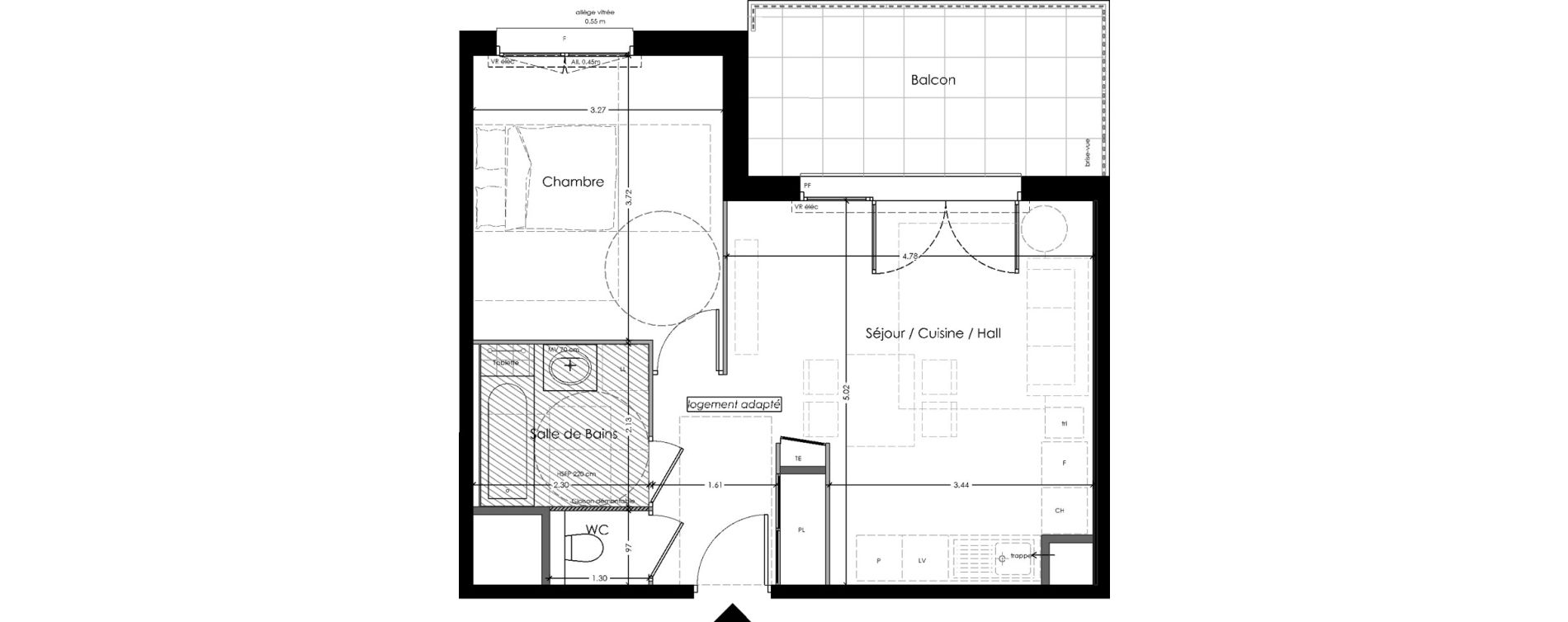 Appartement T2 de 44,35 m2 &agrave; Marignier Centre