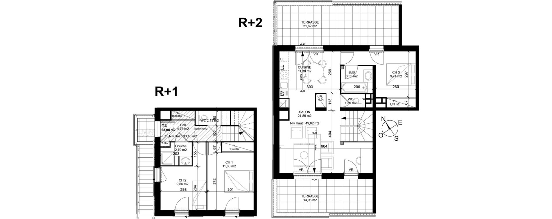 Duplex T4 de 83,08 m2 &agrave; Marnaz Centre