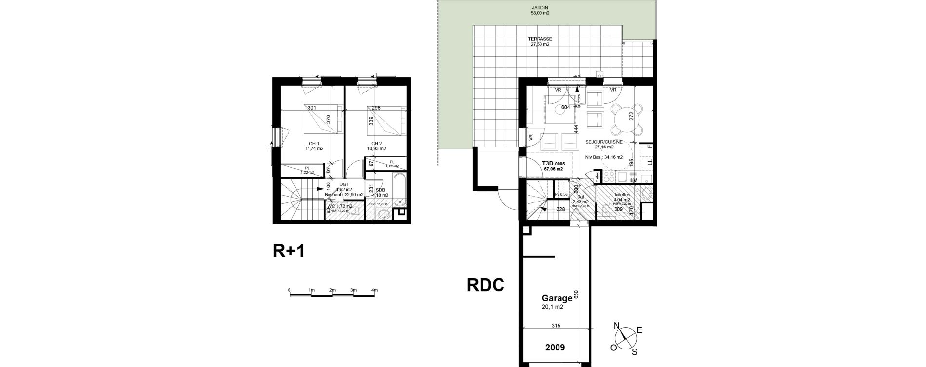 Duplex T3 de 67,06 m2 &agrave; Marnaz Centre