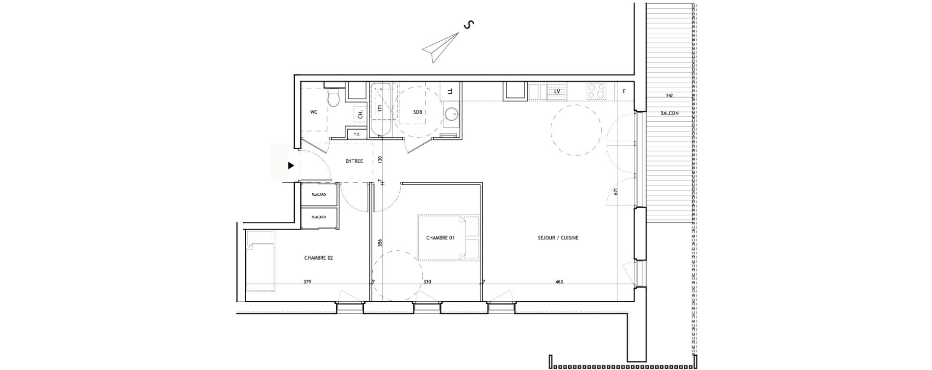Appartement T3 de 69,33 m2 &agrave; Meg&egrave;ve Centre