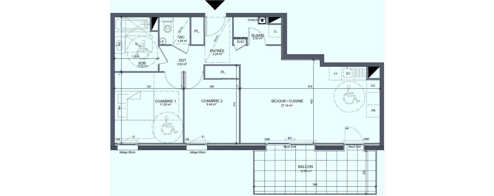 Appartement T3 de 64,67 m2 &agrave; Messery Centre