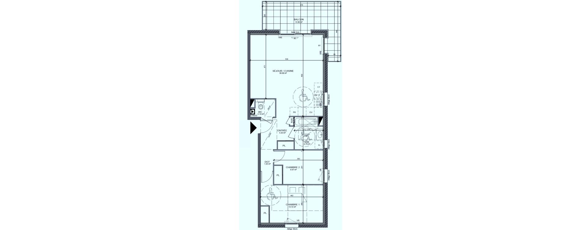 Appartement T3 de 66,82 m2 &agrave; Messery Centre