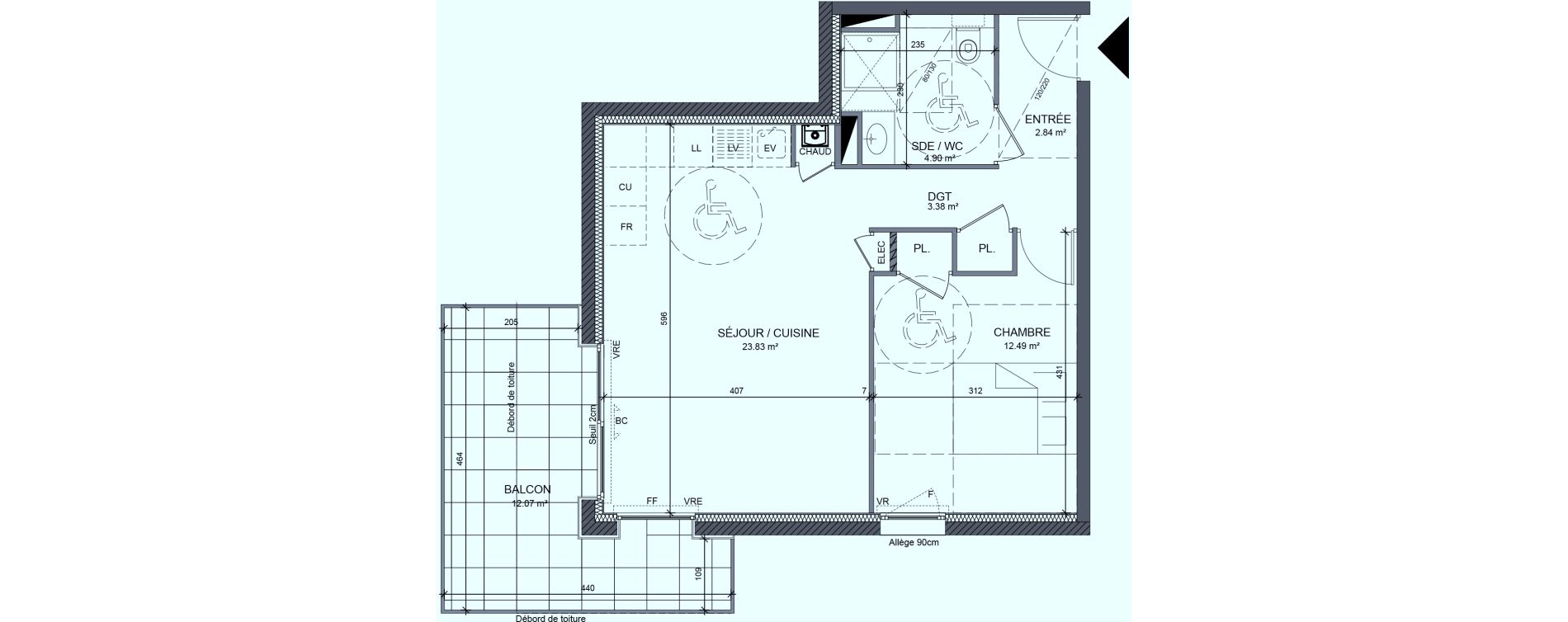 Appartement T2 de 47,60 m2 &agrave; Messery Centre