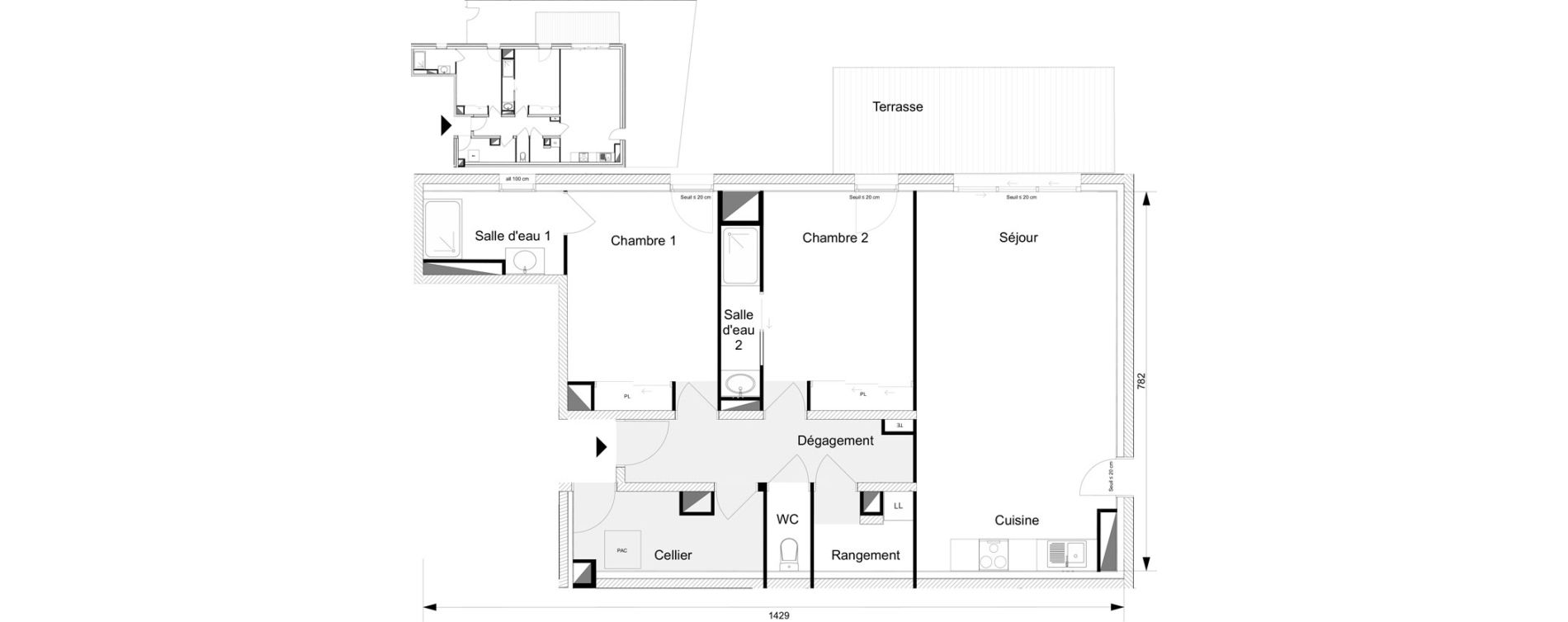 Appartement T3 de 84,30 m2 &agrave; Messery Centre