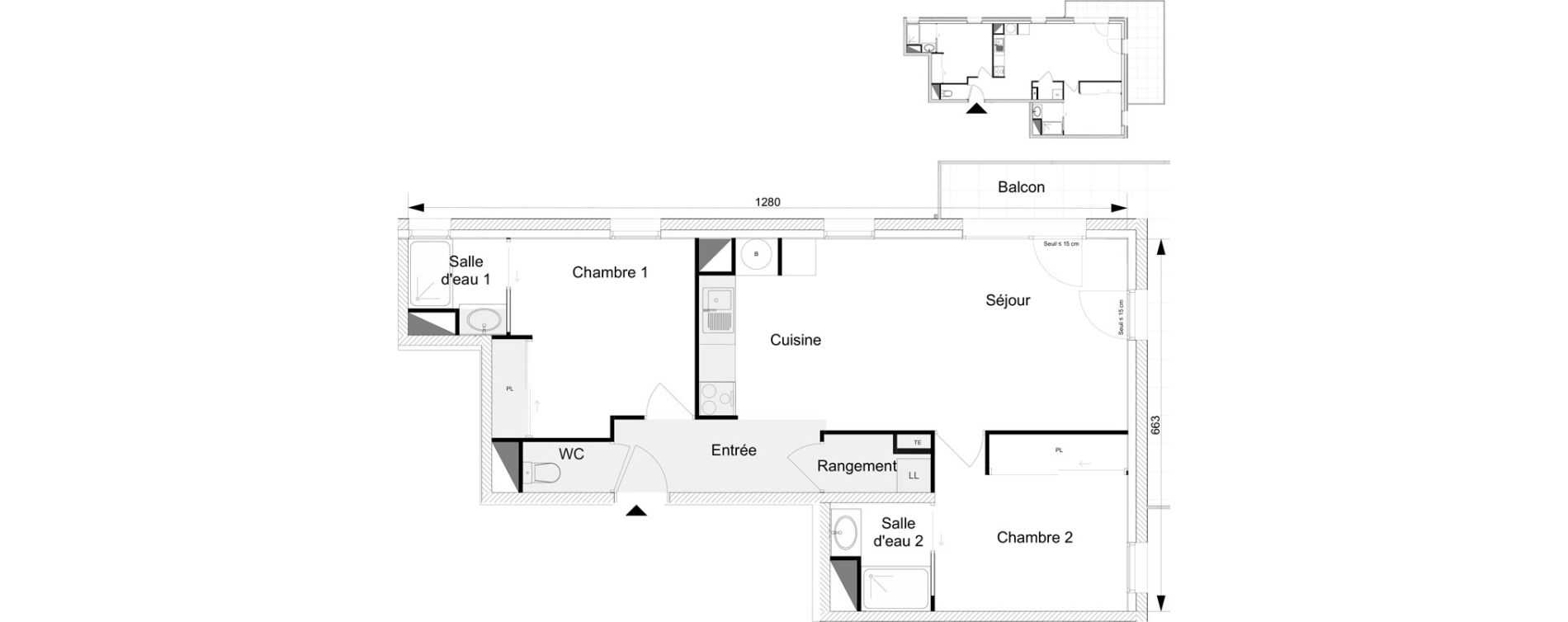 Appartement T3 de 61,00 m2 &agrave; Messery Centre