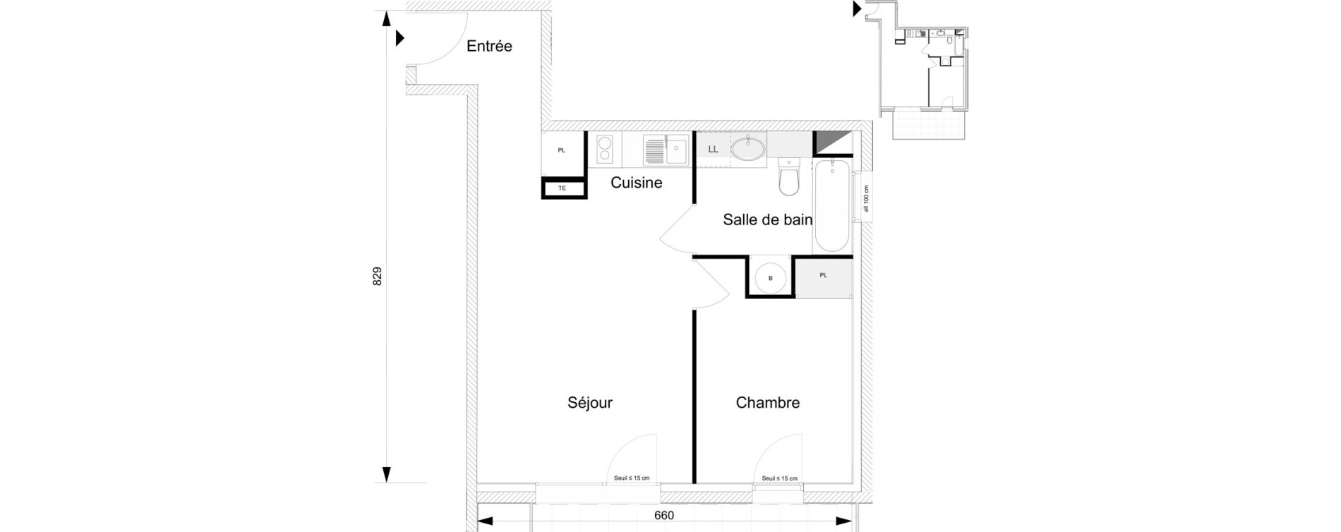 Appartement T2 de 43,00 m2 &agrave; Messery Centre