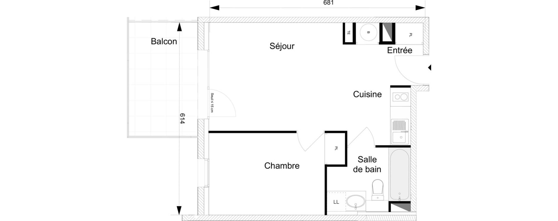 Appartement T2 de 38,40 m2 &agrave; Messery Centre