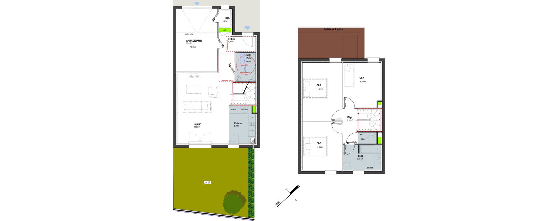 Villa T4 de 87,10 m2 &agrave; Messery Centre