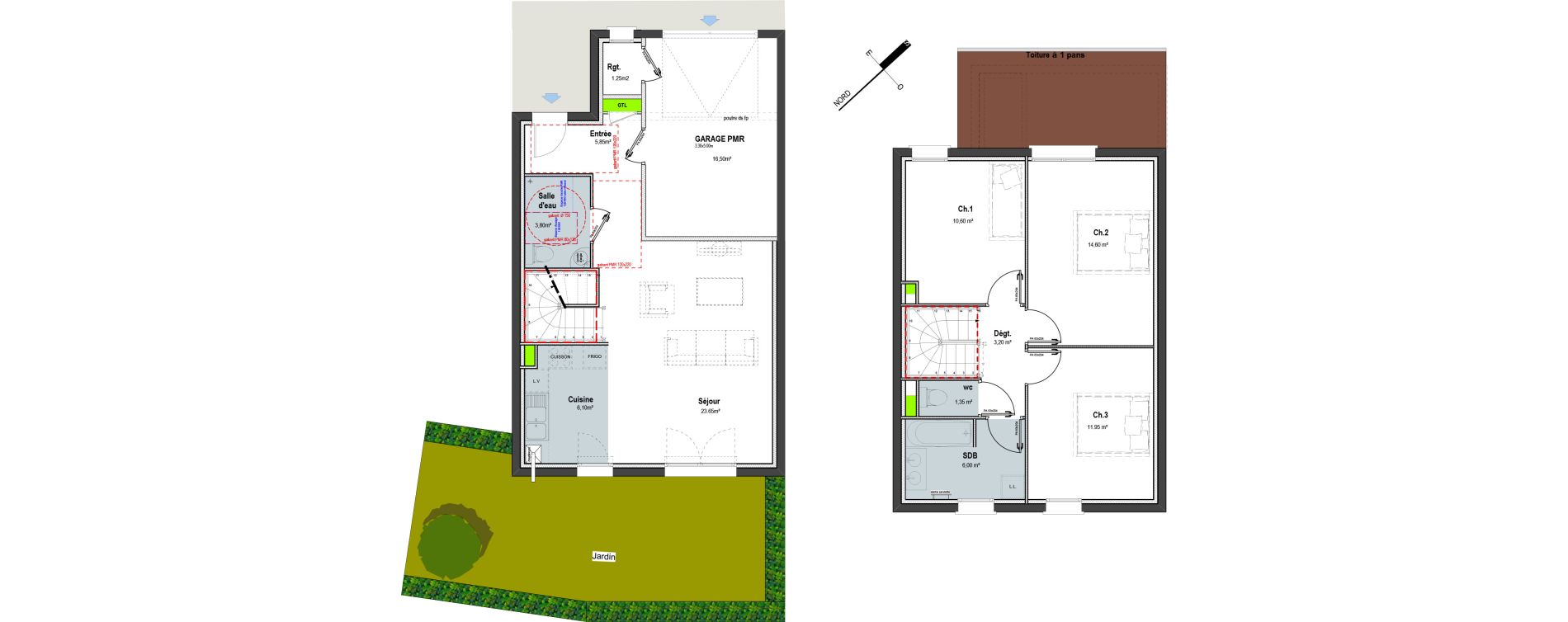 Villa T4 de 87,10 m2 &agrave; Messery Centre