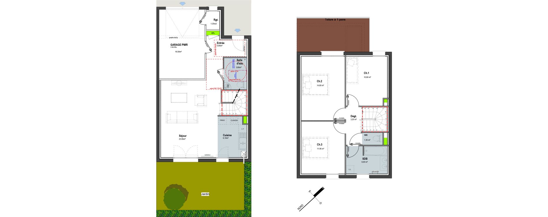Villa T4 de 87,10 m2 &agrave; Messery Centre