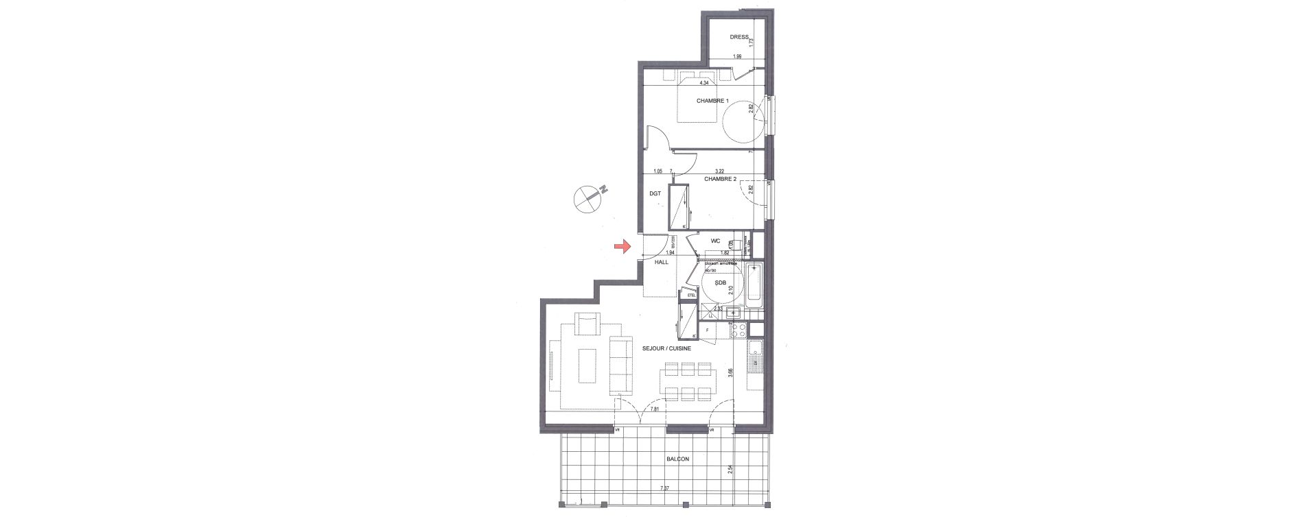 Appartement T3 de 71,29 m2 &agrave; Metz-Tessy Centre