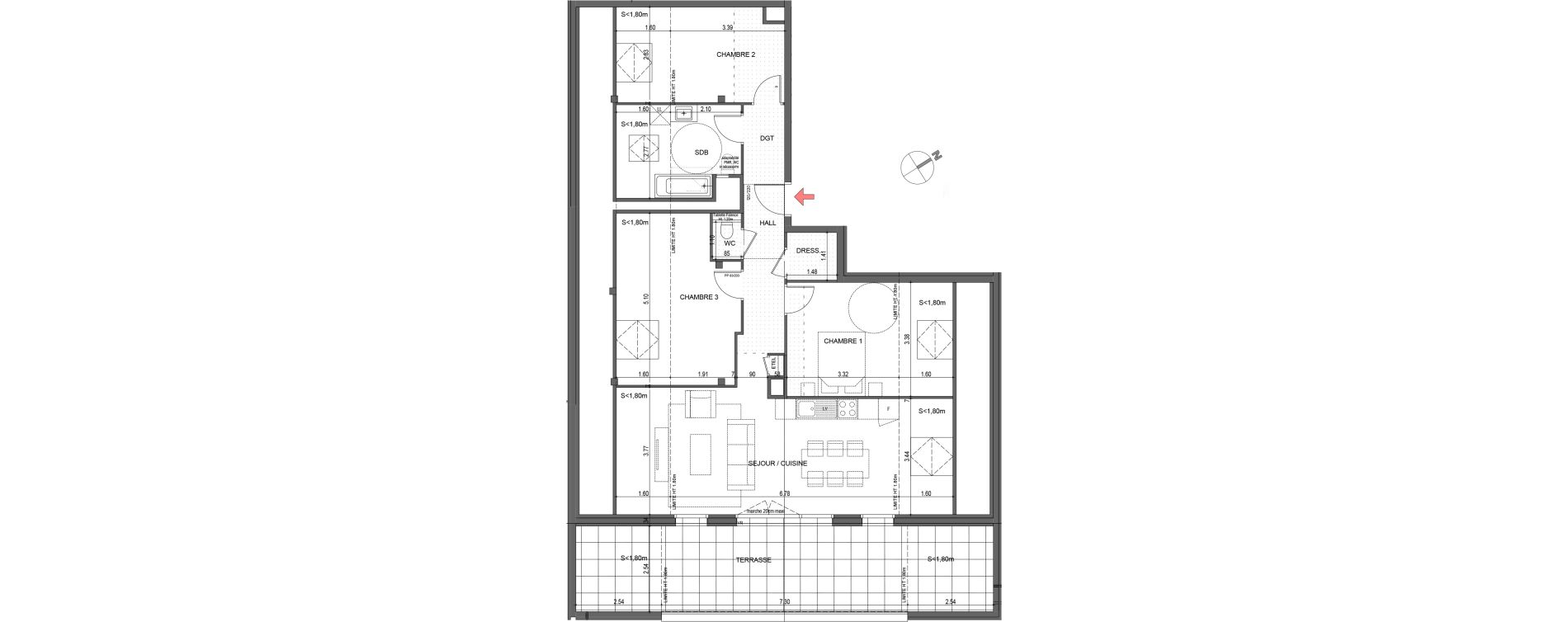 Appartement T4 de 72,13 m2 &agrave; Metz-Tessy Centre