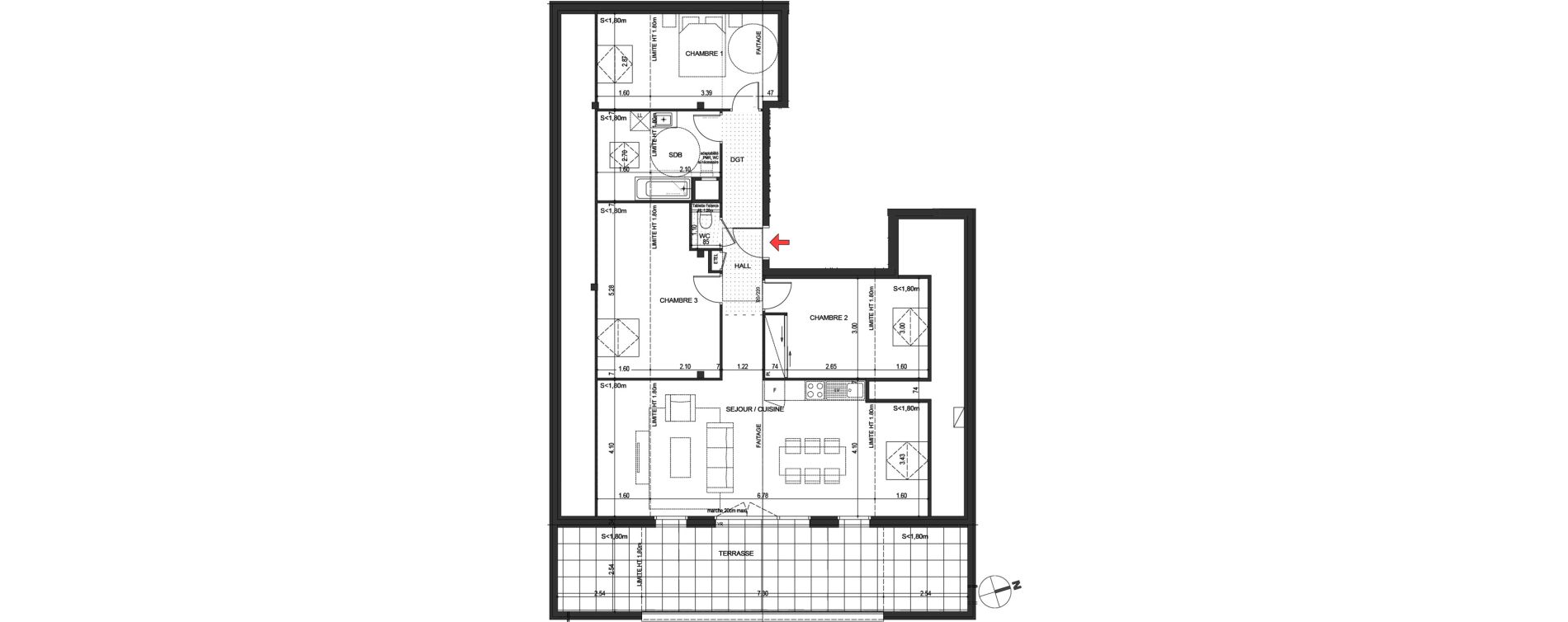 Appartement T4 de 73,72 m2 &agrave; Metz-Tessy Centre