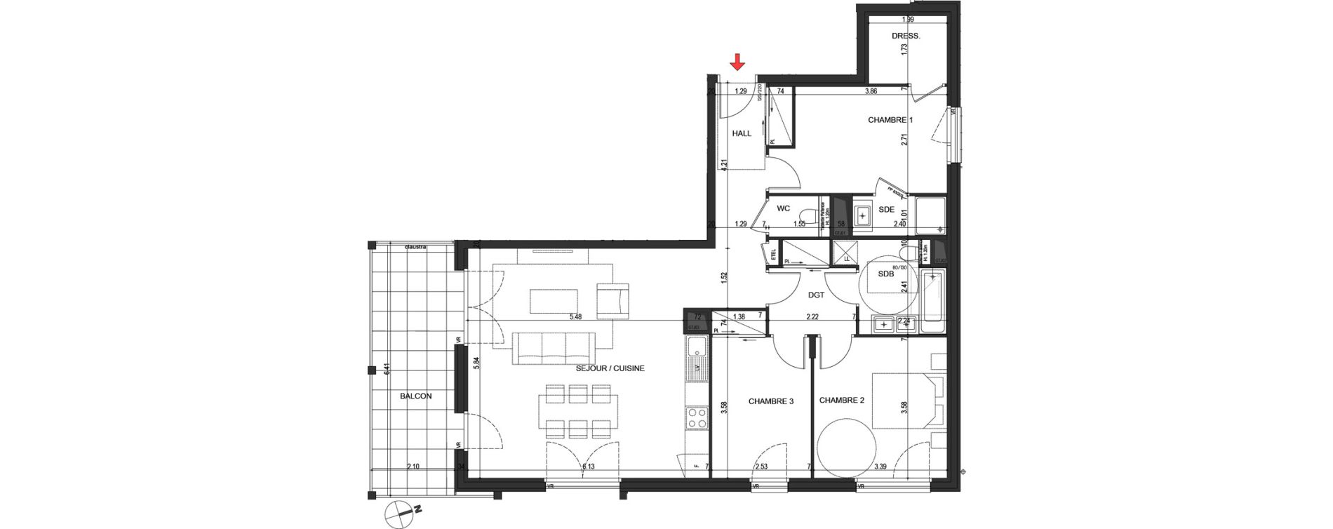 Appartement T4 de 94,11 m2 &agrave; Metz-Tessy Centre