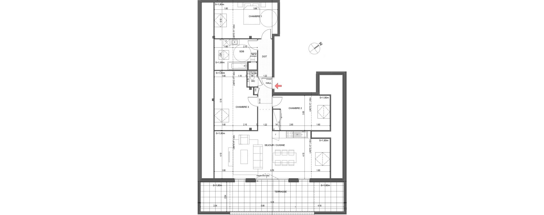Appartement T4 de 74,20 m2 &agrave; Metz-Tessy Centre