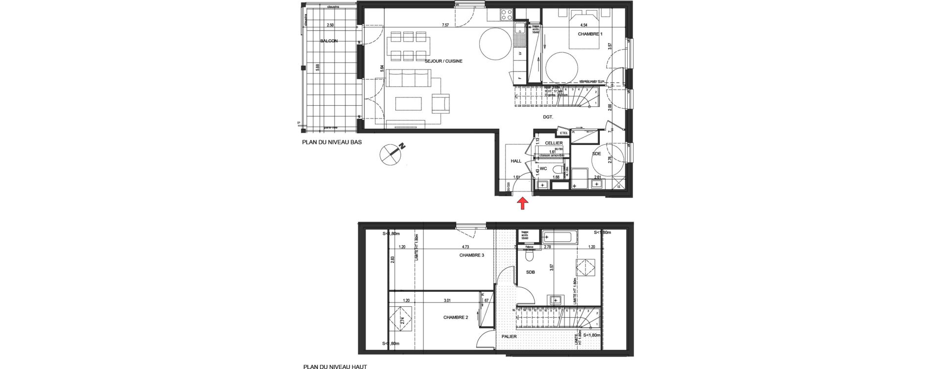 Duplex T4 de 116,26 m2 &agrave; Metz-Tessy Centre