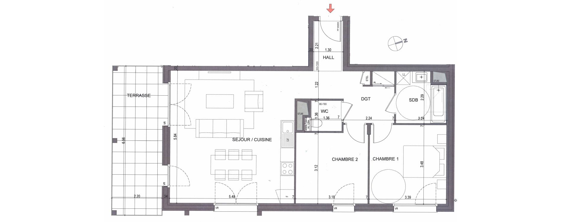 Appartement T3 de 70,89 m2 &agrave; Metz-Tessy Centre
