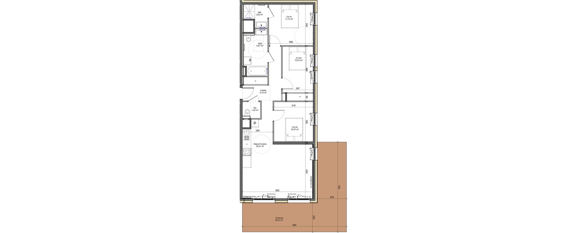Appartement T4 de 82,38 m2 &agrave; Montriond Centre