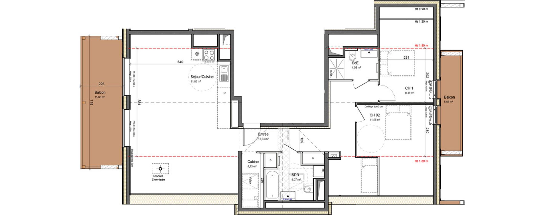 Appartement T4 de 79,95 m2 &agrave; Montriond Centre