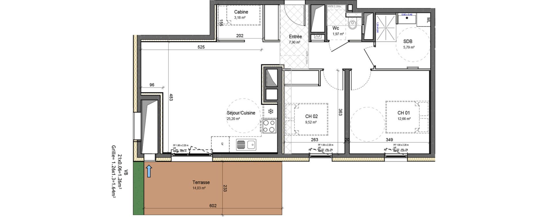 Appartement T3 de 66,22 m2 &agrave; Montriond Centre