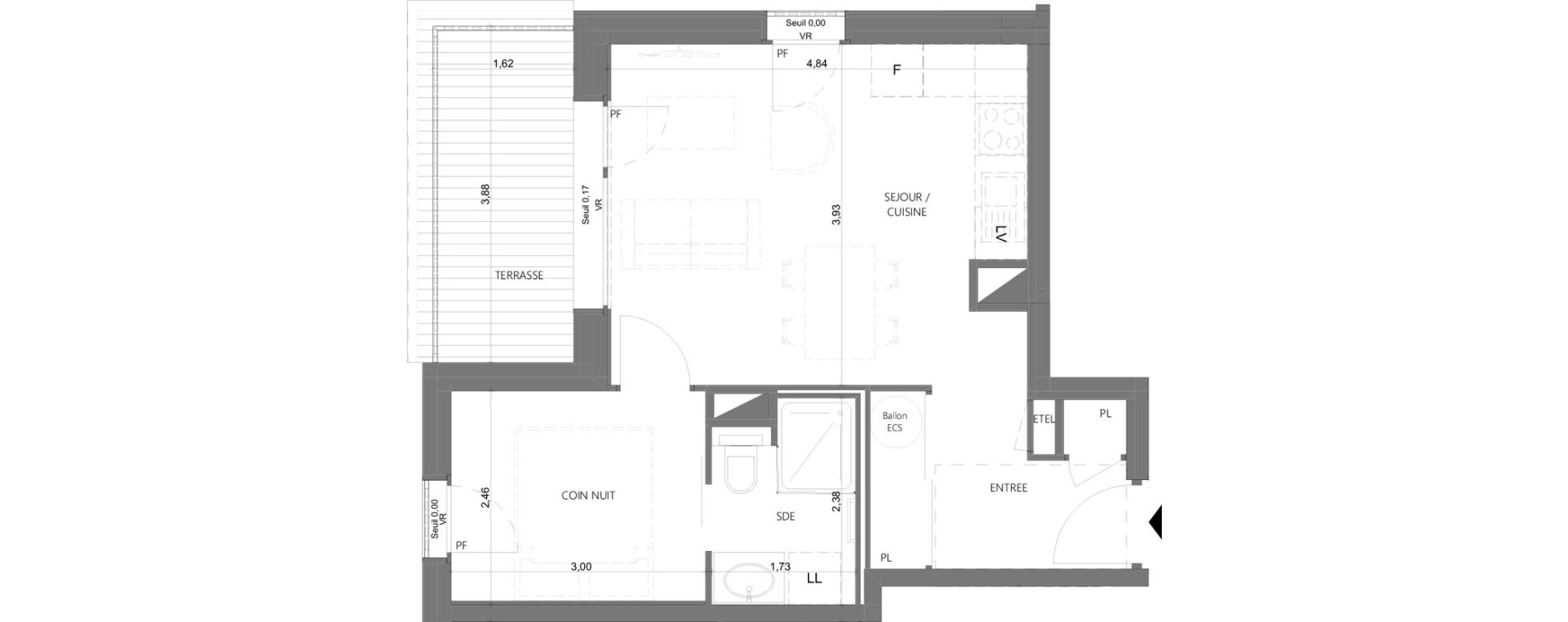 Appartement T2 de 35,23 m2 &agrave; Morzine Centre