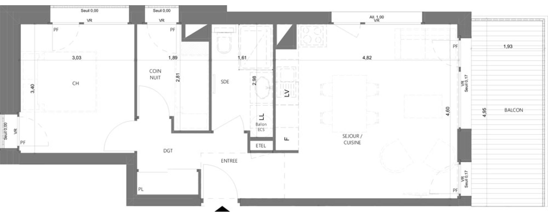 Appartement T2 de 47,29 m2 &agrave; Morzine Centre