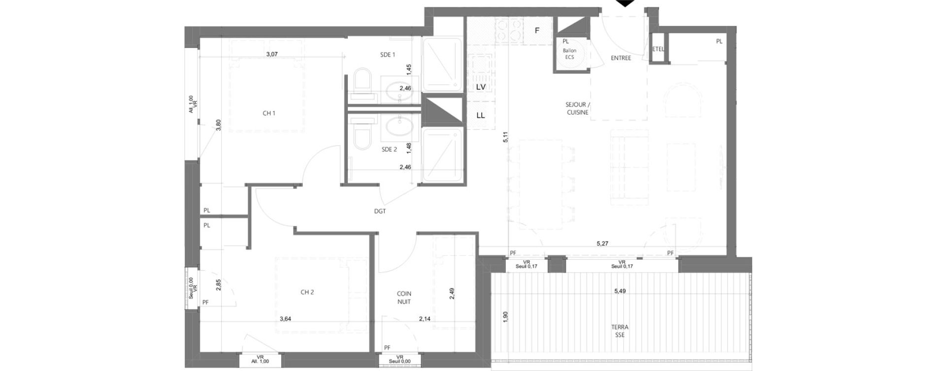 Appartement T3 de 63,22 m2 &agrave; Morzine Centre