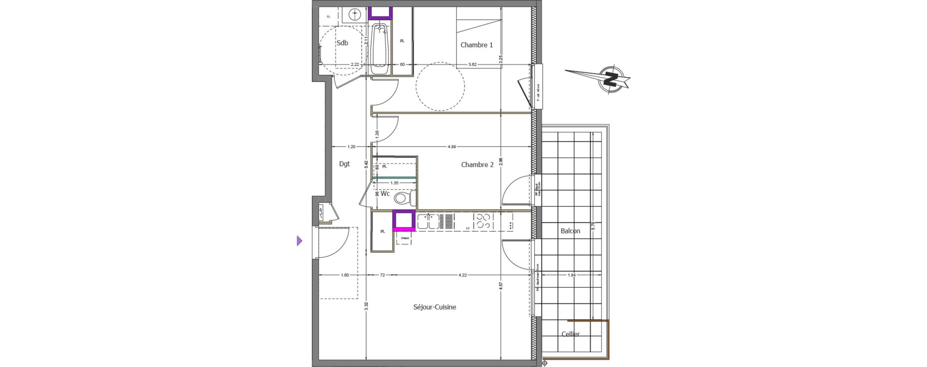 Appartement T3 de 67,28 m2 à Mûres Centre