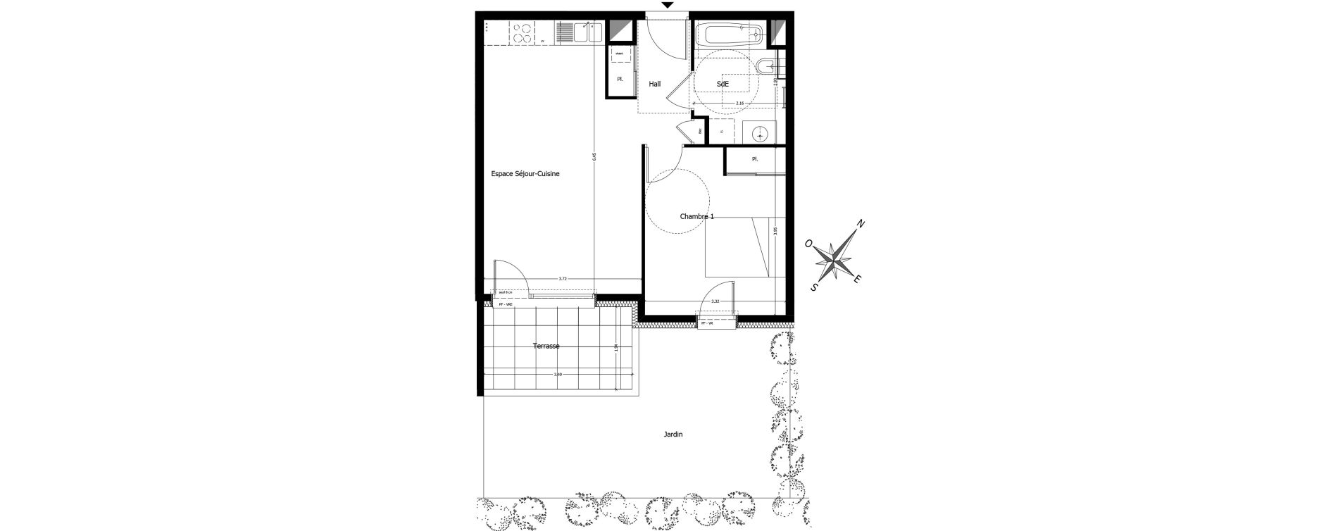 Appartement T2 de 45,36 m2 &agrave; Neydens Centre