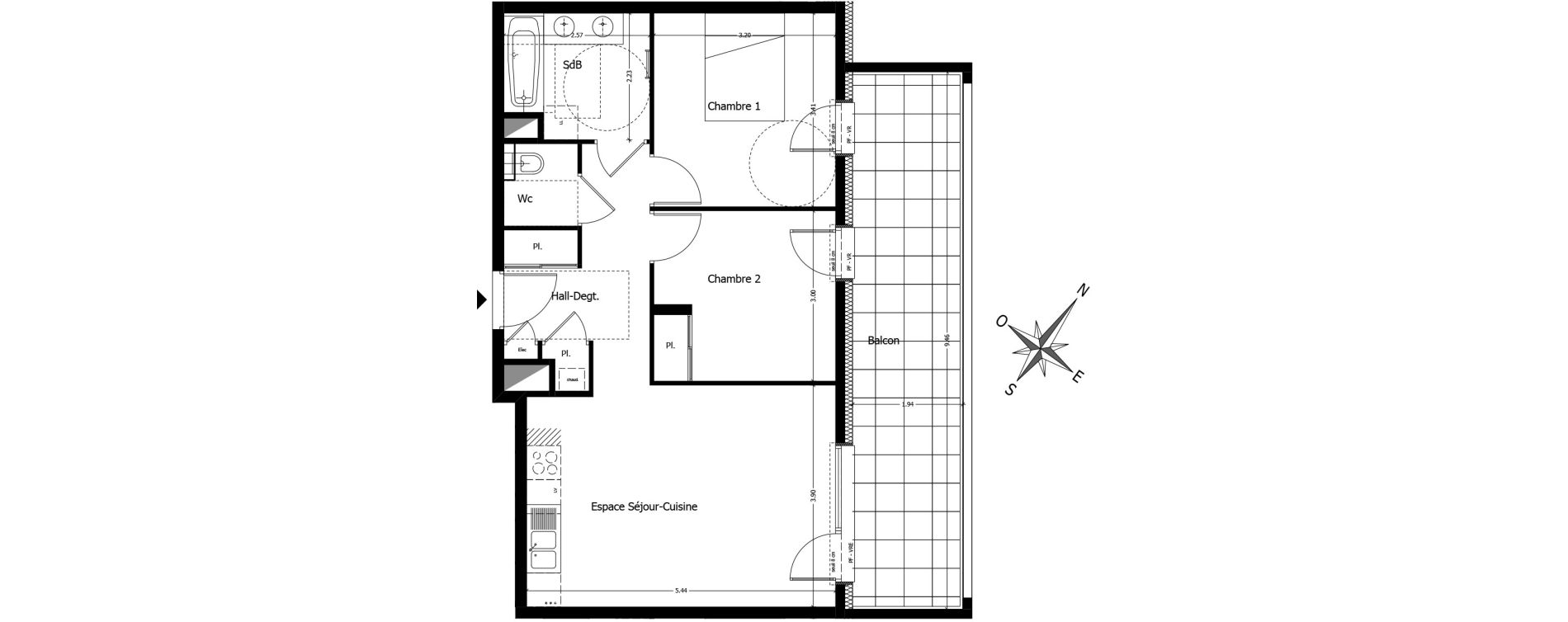 Appartement T3 de 56,48 m2 &agrave; Neydens Centre
