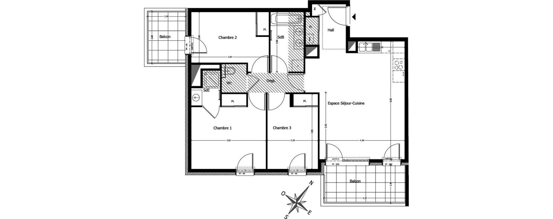 Appartement T4 de 76,70 m2 &agrave; Neydens Centre