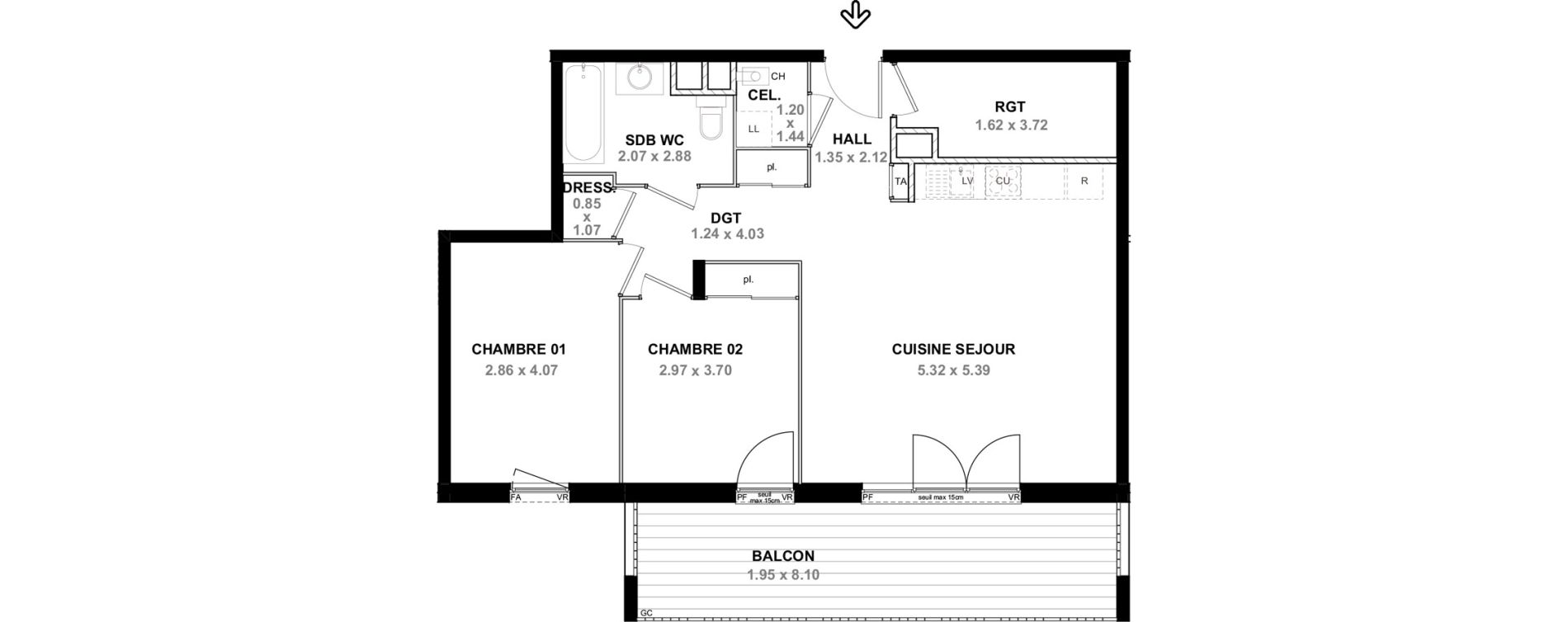 Appartement T3 de 71,25 m2 &agrave; Neydens Centre