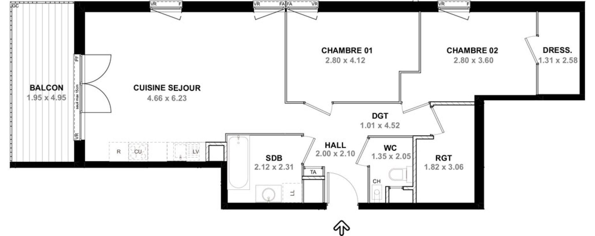 Appartement T3 de 72,53 m2 &agrave; Neydens Centre