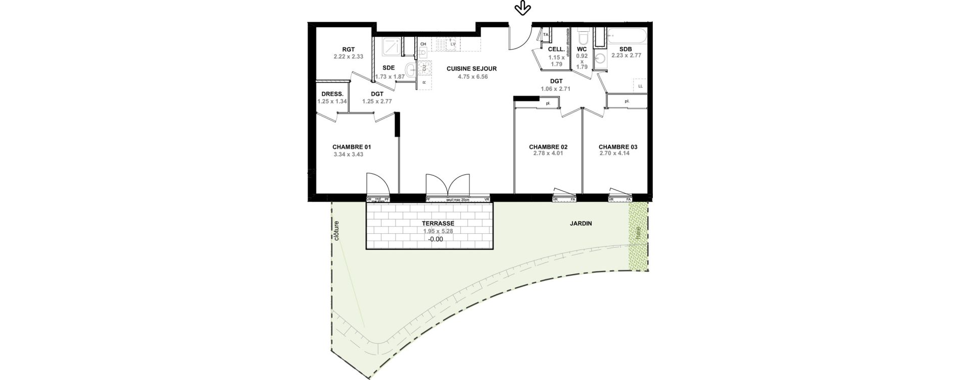 Appartement T4 de 90,91 m2 &agrave; Neydens Centre