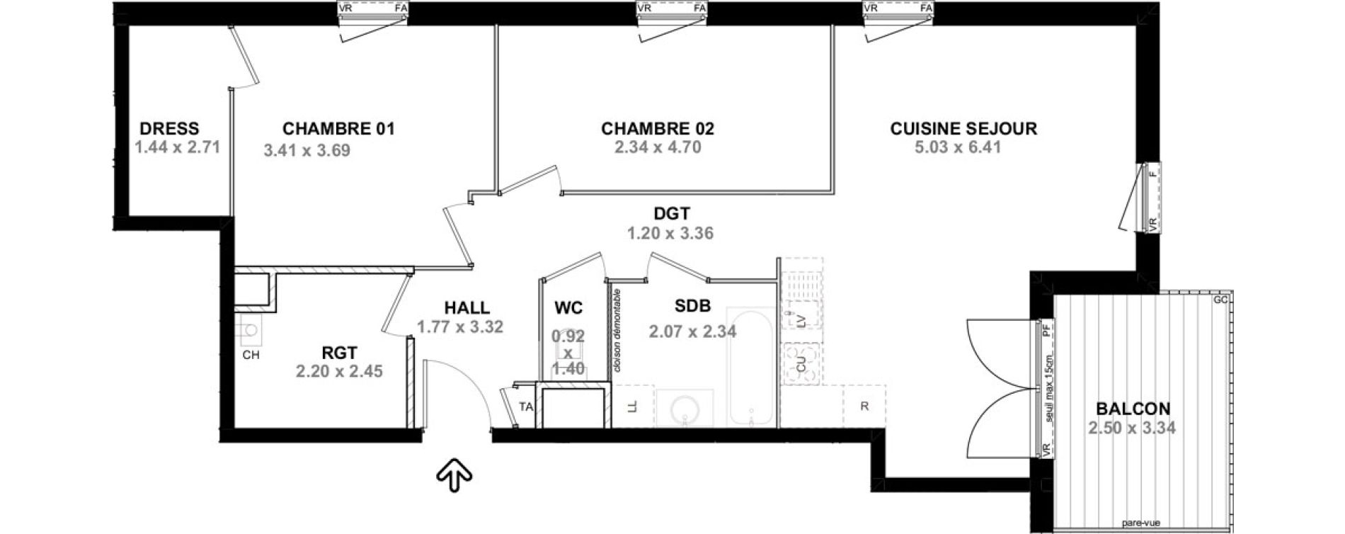 Appartement T3 de 72,13 m2 &agrave; Neydens Centre