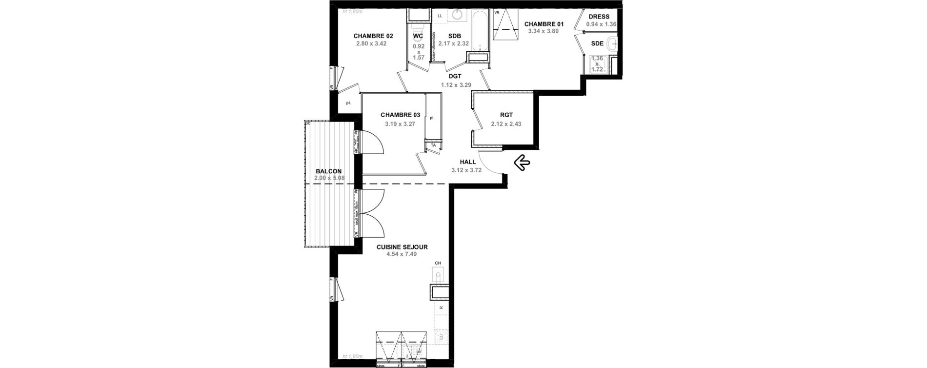 Appartement T4 de 88,85 m2 &agrave; Neydens Centre