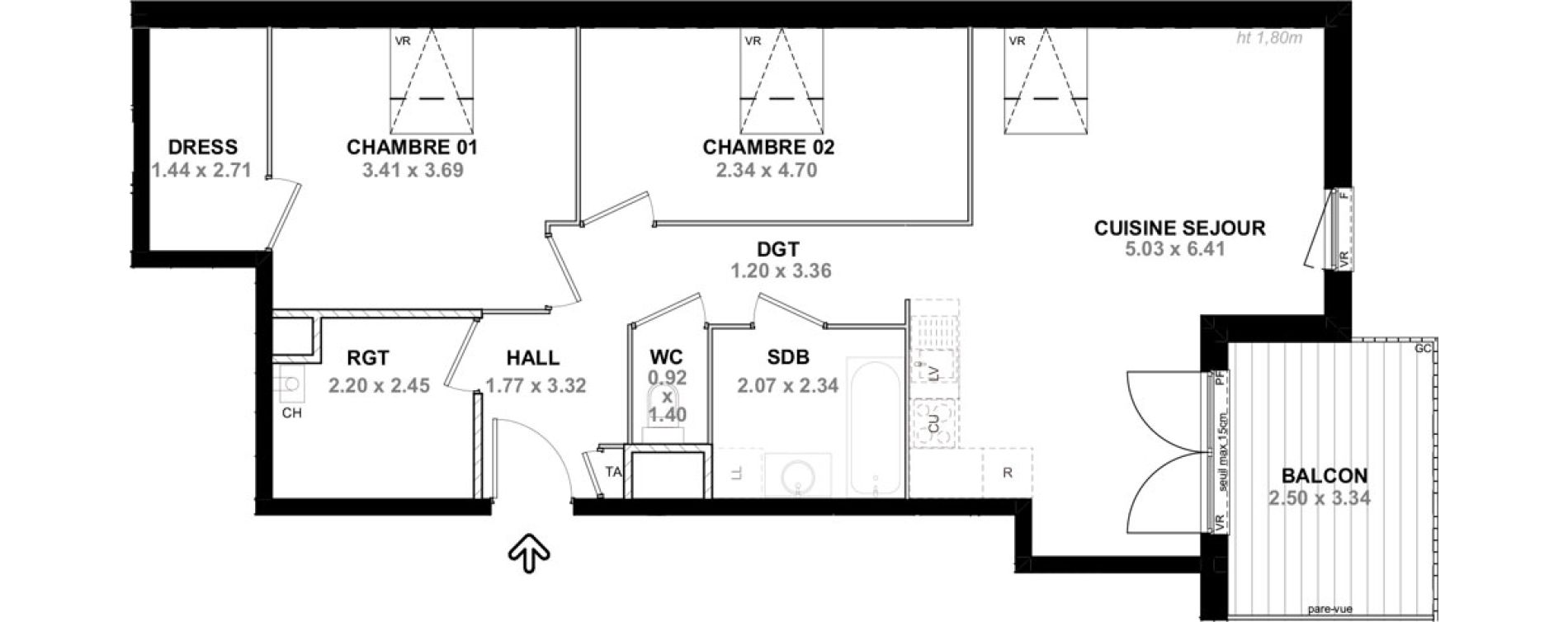 Appartement T3 de 72,28 m2 &agrave; Neydens Centre