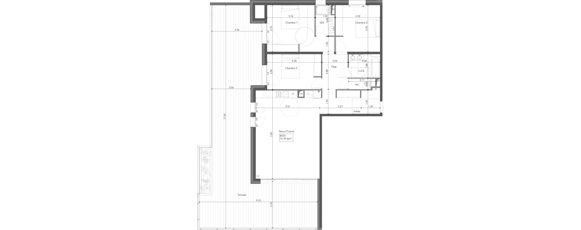Appartement T4 de 99,80 m2 &agrave; Passy Centre