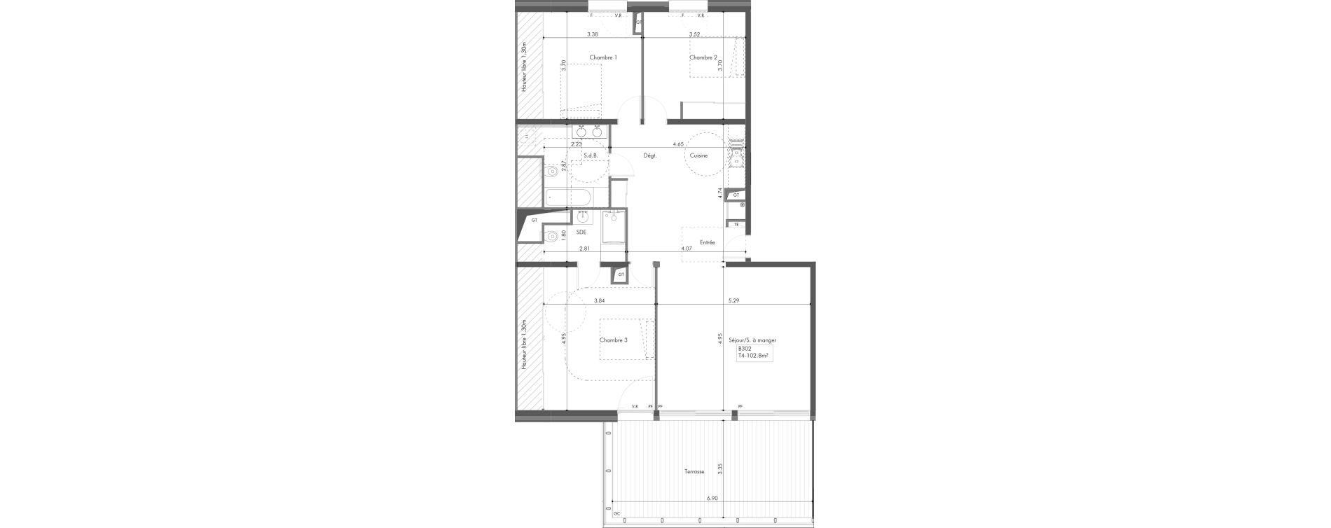 Appartement T4 de 102,80 m2 &agrave; Passy Centre