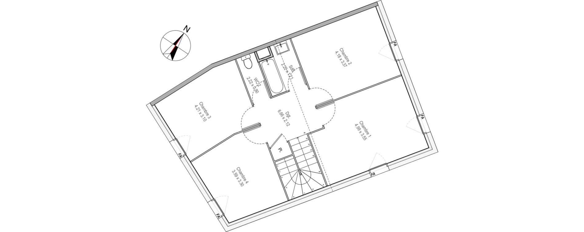 Appartement T5 de 100,33 m2 &agrave; Perrignier Centre